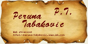 Peruna Tabaković vizit kartica